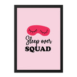 Sleepover Squad Wall Art, Girly Room Decor, Pink Party Decor, Fun Wall Decor, Sleep Mask Art, Best Friends Gift, Gift for Her - Tawshia