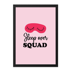 Sleepover Squad Wall Art, Girly Room Decor, Pink Party Decor, Fun Wall Decor, Sleep Mask Art, Best Friends Gift, Gift for Her - Tawshia