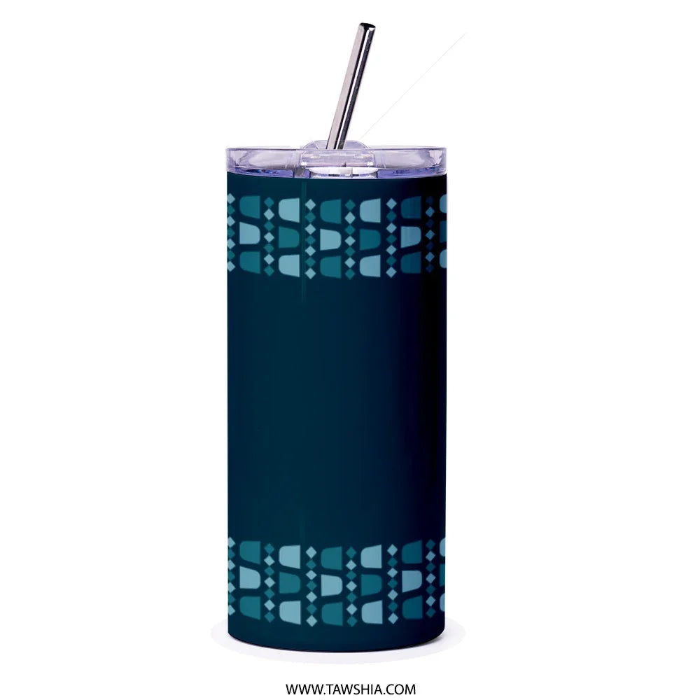 Unique Patterned Dark Blue Tumbler for Beverages Product Type