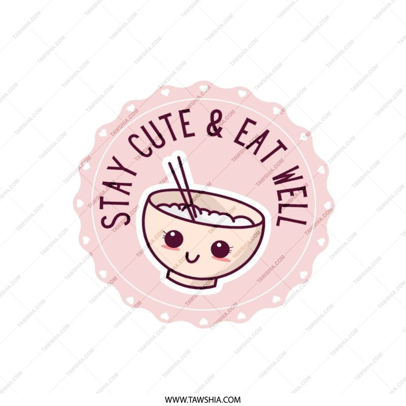 Stay Cute and Eat Well Pillow, Kawaii Food Home Decor, Cute Noodles Cushion, Asian Foodie Gift, Aesthetic Room Decor, Cartoon Bowl - Tawshia