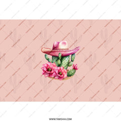 Cactus Tumbler with Hat, Floral Tumbler, Southwestern Tumbler, Desert Tumbler, Pink Tumbler, Gift for Her, Trendy Tumbler, Stylish Tumbler - Tawshia