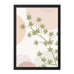 Cannabis Leaf Wall Art, Boho Botanical Print, Minimalist Plant Poster, Aesthetic Home Decor, Modern Abstract Art, Weed Gift Idea - Tawshia