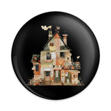 Quilted House Pinback Button, Whimsical Home Button, Colorful Patchwork House Badge, Cozy Home Art Button, Cute Unique Buttons - Tawshia