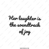Soundtrack of Joy Pillow, Her Laughter Quote, Home Decor Throw Pillow, Inspirational Saying Accent Pillow, Gift for Her Pillow - Tawshia