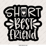 Short Best Friend Pinback Button, Cute Coffee Buddy, Friendship Gift, BFF Accessory, Funny Saying, Bestie Present, Coffee Lover Button - Tawshia