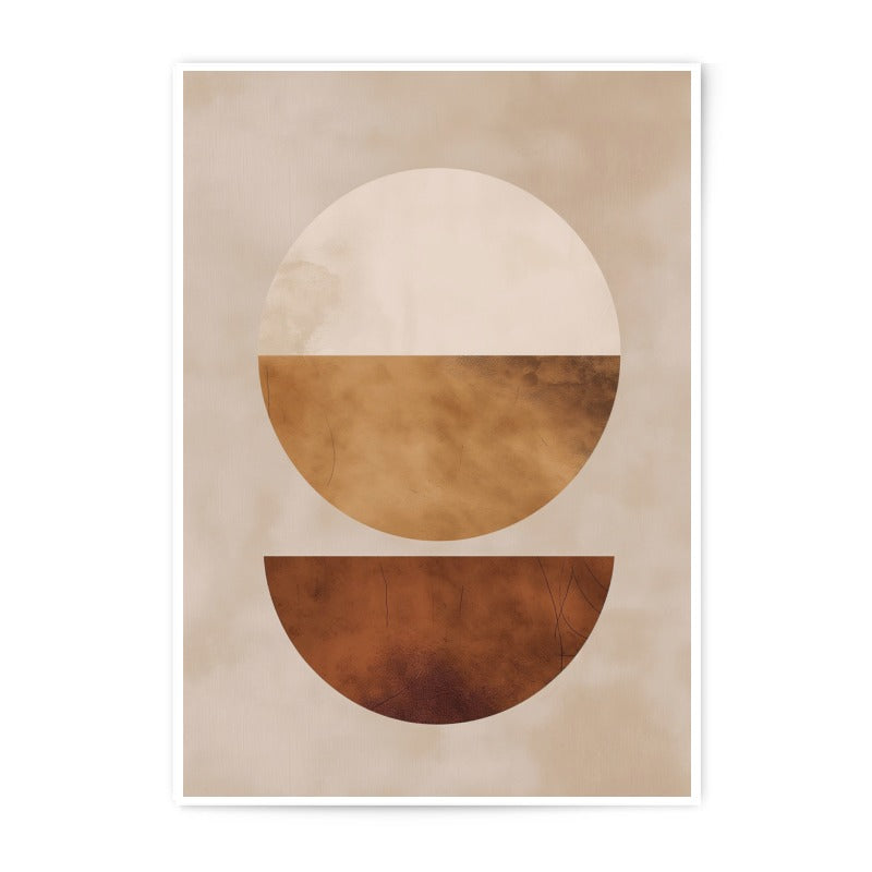 Abstract Geometric Photographic Print, Minimalist Art, Neutral Tones, Circle Shapes, Modern Wall Decor, Home Office Art, Stylish Living Room - Tawshia