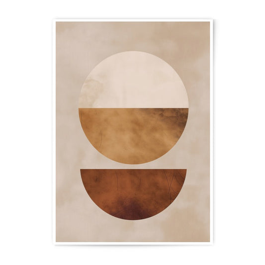 Abstract Geometric Photographic Print, Minimalist Art, Neutral Tones, Circle Shapes, Modern Wall Decor, Home Office Art, Stylish Living Room - Tawshia