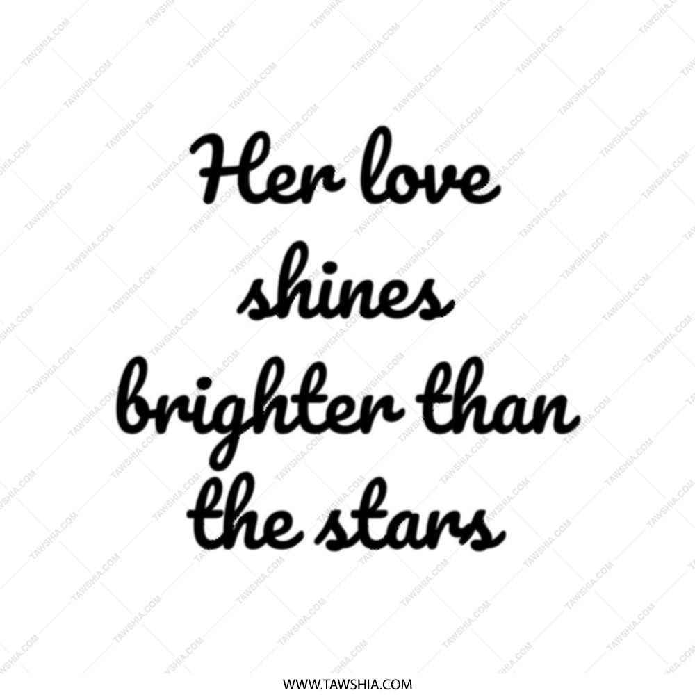 Her Love Shines Brighter Tote Bag, Motivational Quote, Inspirational Tote, Stars Design, Shopping Bag, Gift for Her, Canvas Tote - Tawshia