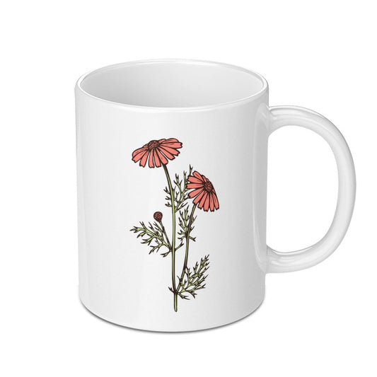 Chamomile Flower Mug, Floral Mug, Botanical Mug, Wildflower Mug, Flower Lover Gift, Tea Mug, Coffee Mug, Nature Mug - Tawshia