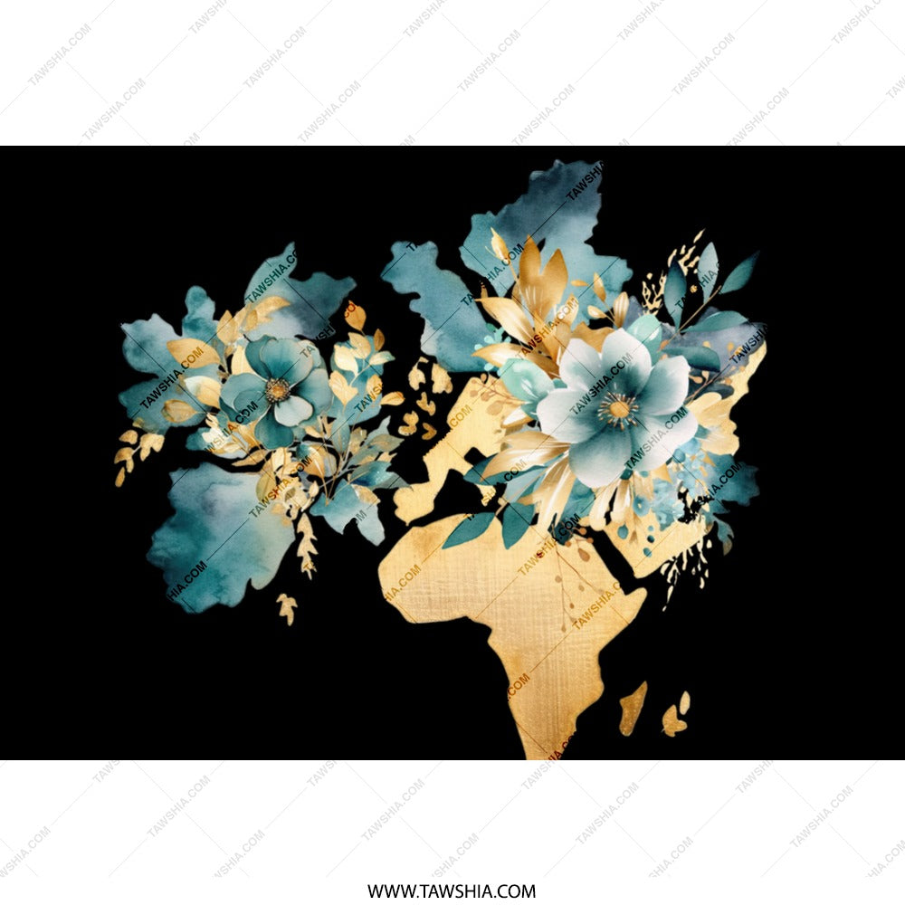 Floral Africa Map Tumbler, Travel Tumbler, Elegant Tumbler, Trendy Tumbler, Gift Idea, Stylish Drinkware, Unique Design Tumbler - Tawshia