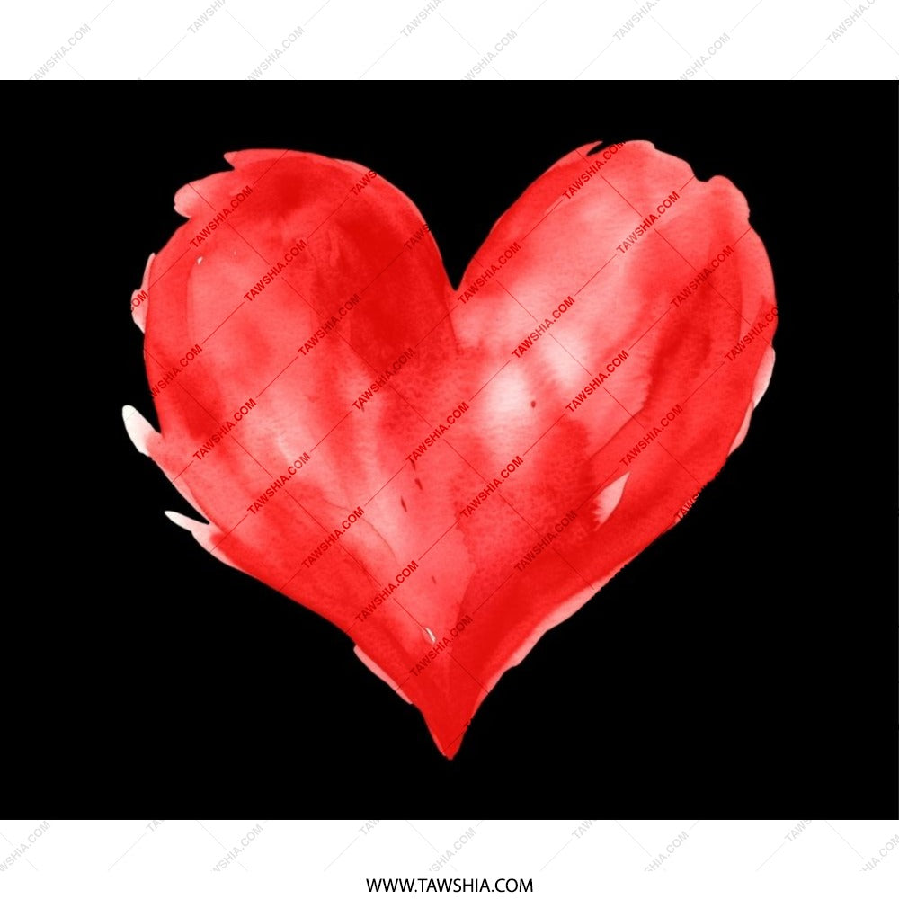 Red Watercolor Heart Mouse Pad, Valentine's Day Gift, Abstract Heart Art, Love Mousepad, Heart Shaped Gift, Unique Mouse Pad Design - Tawshia