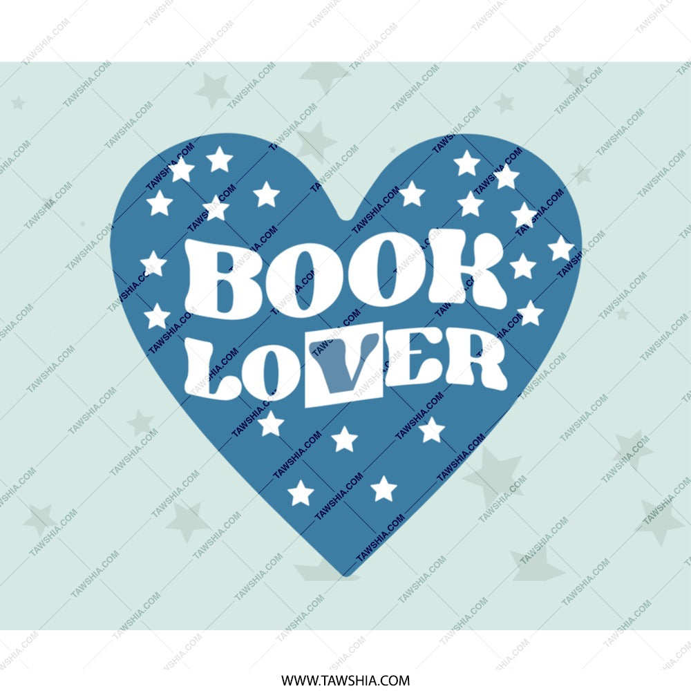Book Lover Mouse Pad, Reader Gift, Blue Heart, Starry Design, Cute Desk Accessory, Gift for Bookworms, Unique Office Decor - Tawshia
