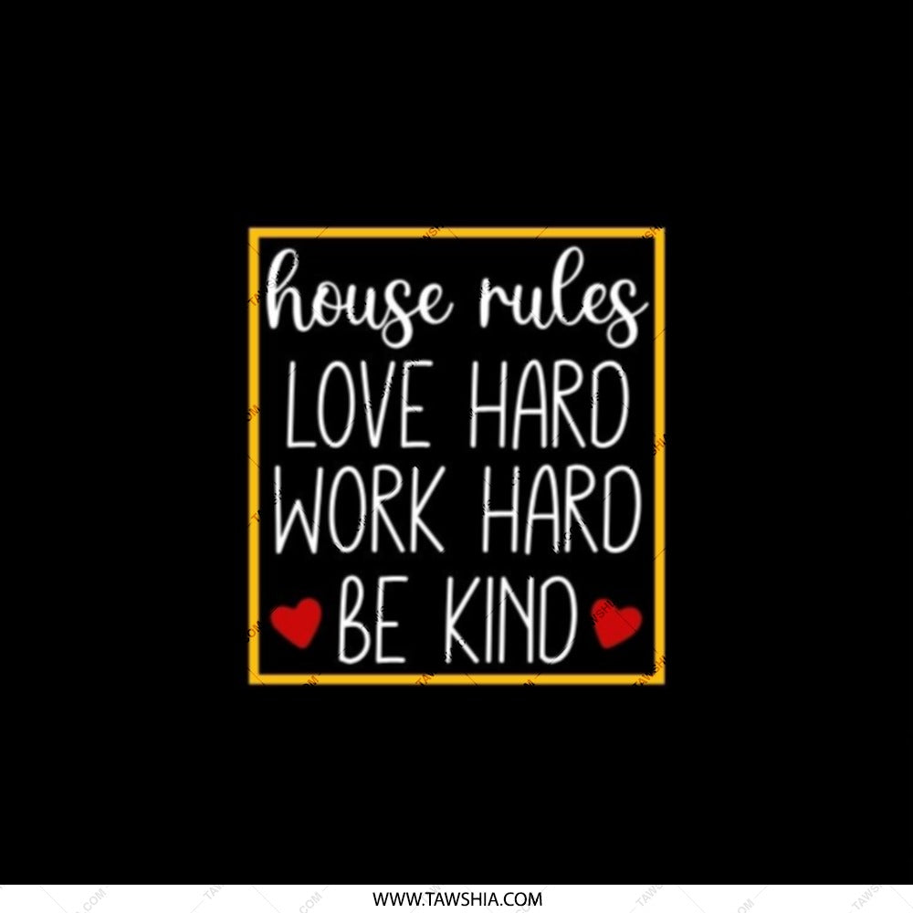 House Rules Pocket Mirror, Love Hard, Work Hard, Be Kind, Daily Inspiration, Gift for Her, Positive Affirmation, Motivational Mirror - Tawshia
