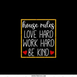 House Rules Pocket Mirror, Love Hard, Work Hard, Be Kind, Daily Inspiration, Gift for Her, Positive Affirmation, Motivational Mirror - Tawshia