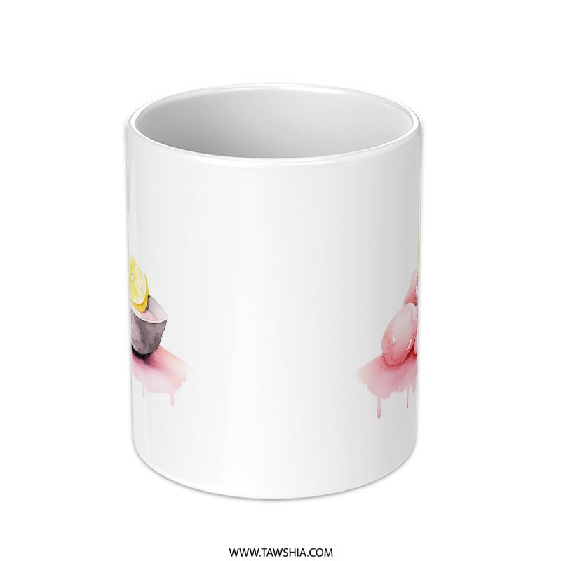 Lemon Spa Mug, Watercolor Mug, Aromatherapy Mug, Self Care Mug, Essential Oil Mug, Relaxation Gift Idea, Spa Lover Gift SKU: MG10004199 - Tawshia