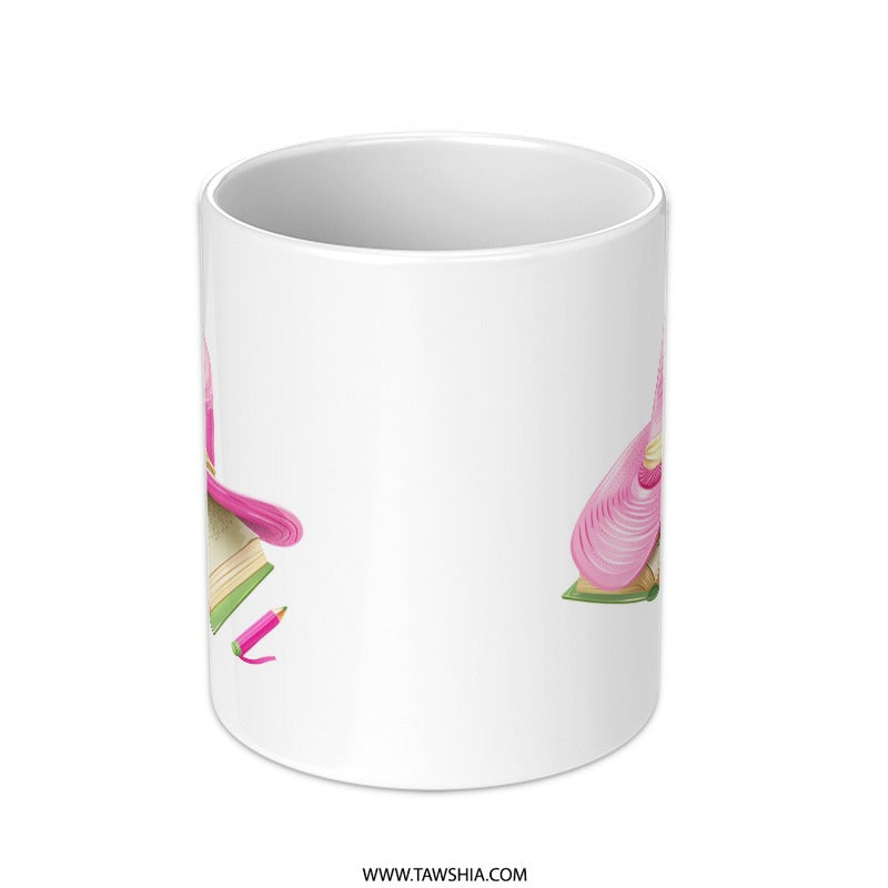 Pink Hat Mug, Book Lover Gift, Writer Mug, Coffee Mug, Novelty Mug, Gift for Her, Reading Mug - Tawshia