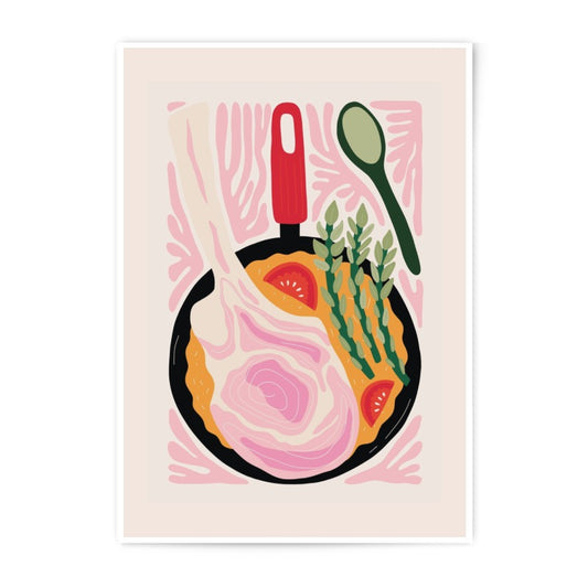Food Art Photographic Print, Kitchen Decor, Culinary Art Print, Dinner Illustration, Foodie Gift, Recipe Art, Fine Art Print - Tawshia