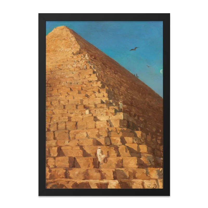 Egyptian Pyramid Wall Art, Ancient Wonder Print, Giza Decor, Landmark Fine Art, Travel Poster, Desert Landscape, Bird Illustration - Tawshia