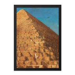 Egyptian Pyramid Wall Art, Ancient Wonder Print, Giza Decor, Landmark Fine Art, Travel Poster, Desert Landscape, Bird Illustration - Tawshia