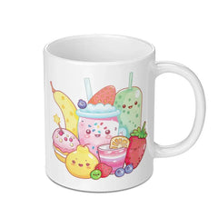 Cute Kawaii Food Mug, Adorable Drinks, Fruits, and Sweets Coffee Cup, Aesthetic Tea Cup, Fun Gift Idea - Tawshia