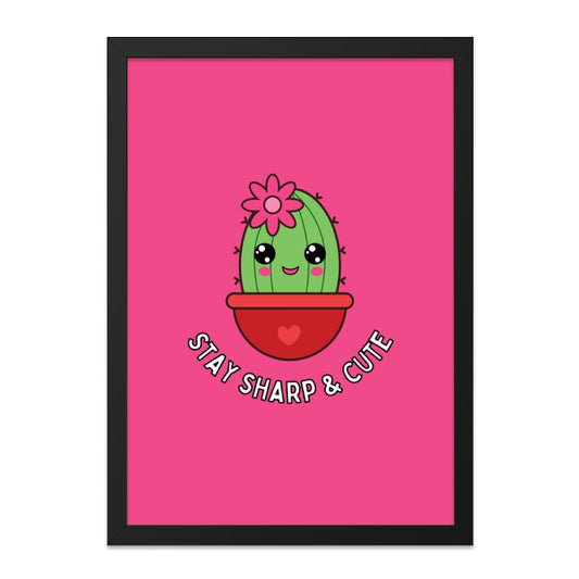 Cute Cactus Wall Art, Kawaii Print, Stay Sharp and Cute Decor, Funny Wall Art, Modern Art Print, Home Decor, Trendy Art Print, Gift Idea - Tawshia