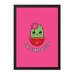 Cute Cactus Wall Art, Kawaii Print, Stay Sharp and Cute Decor, Funny Wall Art, Modern Art Print, Home Decor, Trendy Art Print, Gift Idea - Tawshia