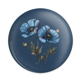 Blue Poppy Pinback Button, Floral Badge, Flower Power Accessory, Unique Botanical Design, Indie Aesthetic, Lapel Pin, Gift Idea - Tawshia