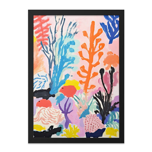 Abstract Floral Wall Art, Colorful Painting Print, Botanical Artwork, Modern Home Decor, Unique Gift Idea, Framed Canvas - Tawshia