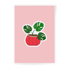 Monstera Photographic Print, Potted Plant Art, Home Decor, Botanical Illustration, Minimalist Wall Art - Tawshia