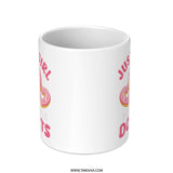 Just A Girl Who Loves Donuts Mug, Cute Donut Lover Gift, Pink Donut Heart Mug, Sweet Treat Gift, Donut Addict Present - Tawshia