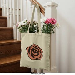 Rose Tote Bag, Floral Design Bag, Aesthetic Tote Bag, Gift for Her, Everyday Bag, Stylish Tote, Trendy Bag, Unique Tote Bag - Tawshia