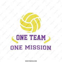 Volleyball Pillow, Team Pillow, One Team One Mission, Sports Decor, Game Room Pillow, Volleyball Gift, Team Spirit Pillow, Coach Pillow - Tawshia