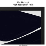 Minimalist Abstract Art, Dark Blue Shapes Wall Decor, Modern Geometric Print, Contemporary Art Poster, Home Office Wall Art - Tawshia
