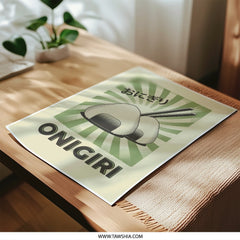 Onigiri Photographic Print, Japanese Rice Ball Art, Food Poster, Asian Cuisine Decor, Kitchen Art Print, Home Decor, Restaurant Decor - Tawshia