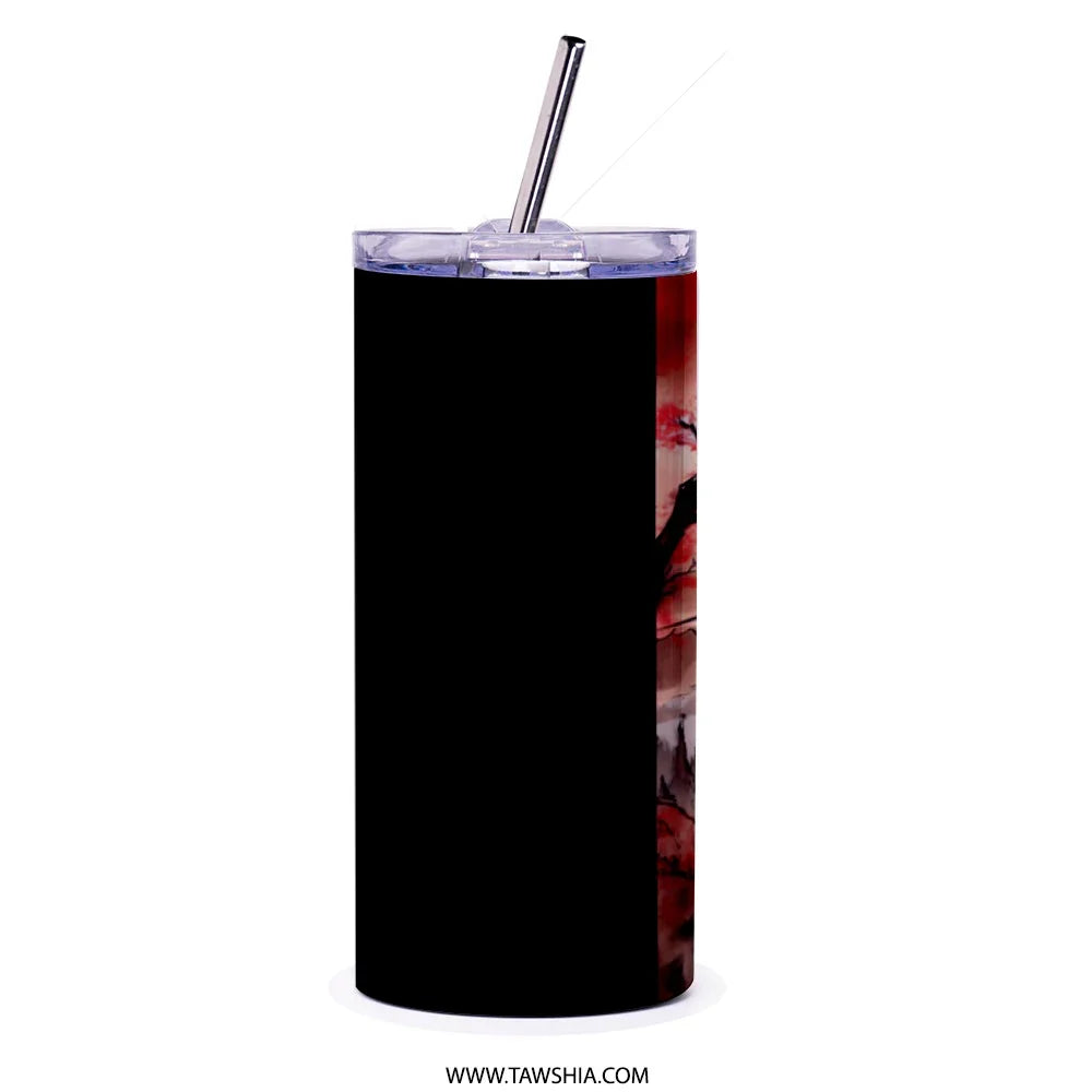 Elegant Black and Red Abstract Tall Tumbler product