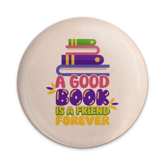 Book Lover Pinback Button, Good Book Friend Forever, Reading Gift, Librarian Button, Colorful Books, Literary Gift, Teacher Present - Tawshia