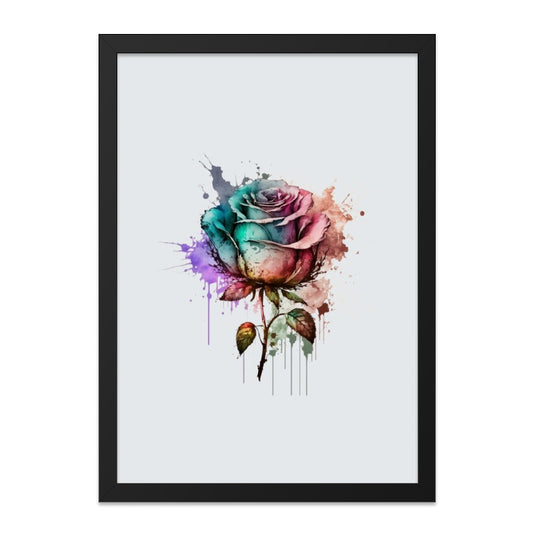 Watercolor Rose Wall Art, Floral Home Decor, Colorful Flower Print, Botanical Artwork, Elegant Rose Painting - Tawshia