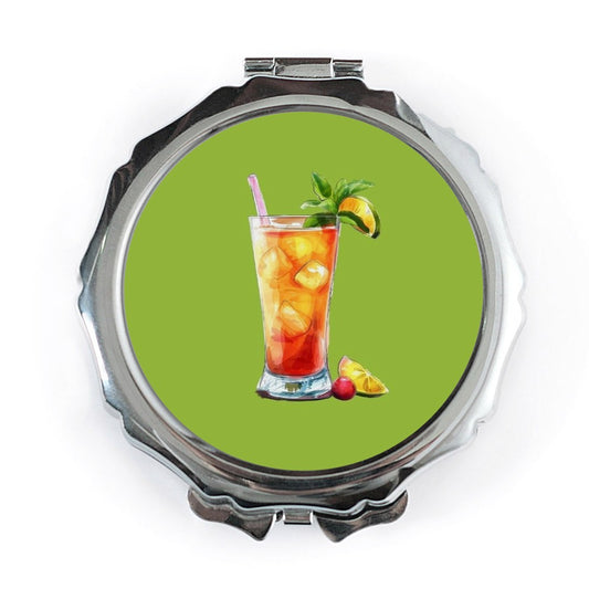 Cocktail Pocket Mirror, Drink Lover Gift, Alcohol Art, Beverage Illustration, Barware Present, Summer Vibe, Party Favor, Unique Compact - Tawshia