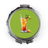 Cocktail Pocket Mirror, Drink Lover Gift, Alcohol Art, Beverage Illustration, Barware Present, Summer Vibe, Party Favor, Unique Compact - Tawshia