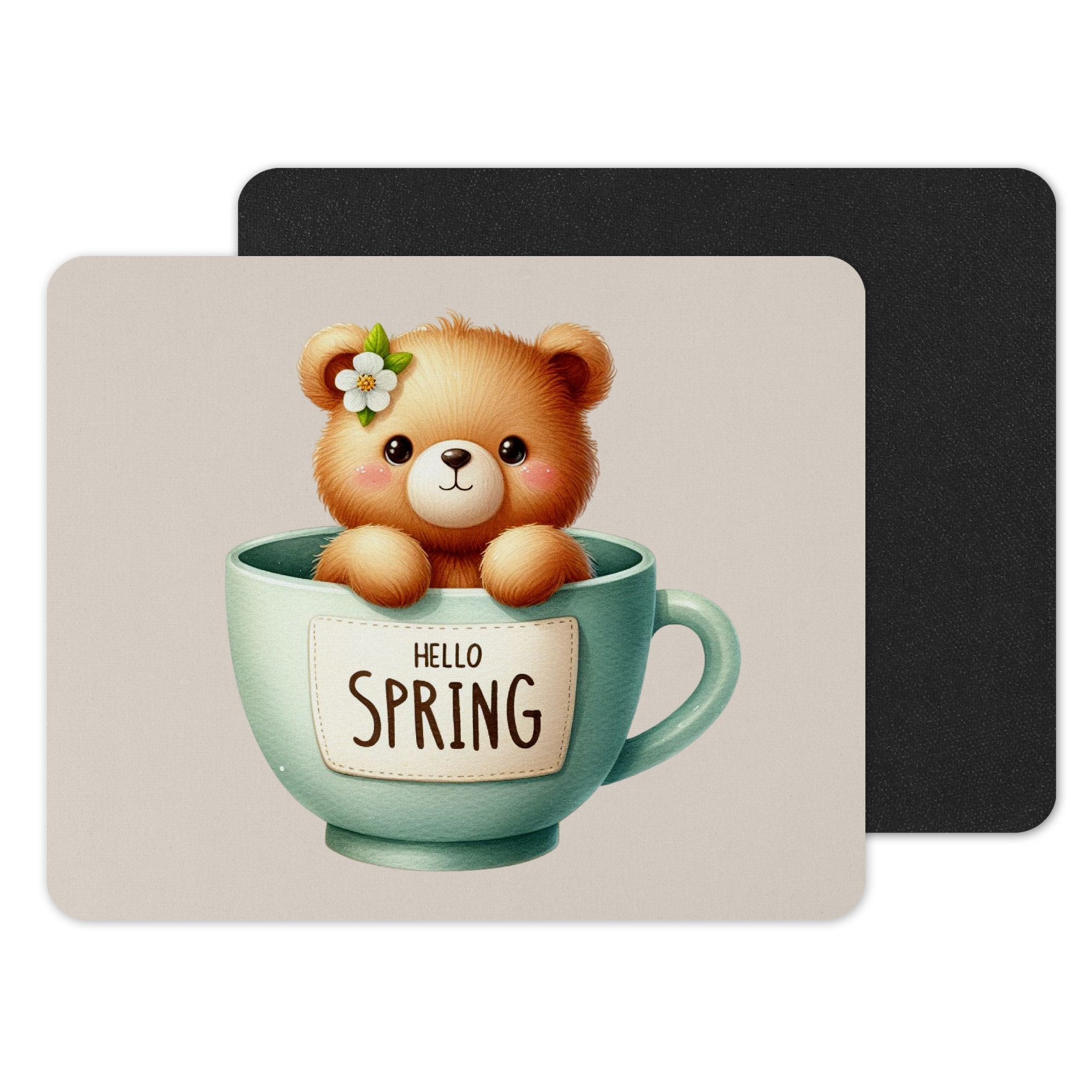 Hello Spring Bear In Cup Design Mouse Pad product