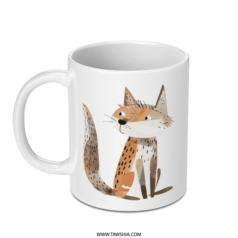 Cute Fox Mug, Animal Lover Gift, Coffee Mug, Tea Mug, Unique Mug, Gift for Her, Gift for Him, Fox Design Mug, Novelty Mug - Tawshia