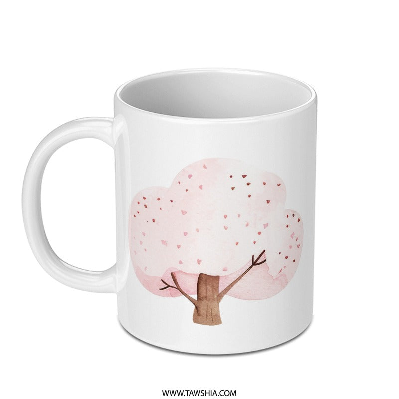 Cherry Blossom Tree Mug, Feedback Mug, Cute Mug, Spring Mug, Nature Lover Gift, Unique Coffee Mug, Personalized Mug - Tawshia