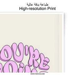 You're Doing Great Photographic Print, Positive Affirmation Wall Art, Encouragement Gift, Motivational Decor, Printable Poster - Tawshia