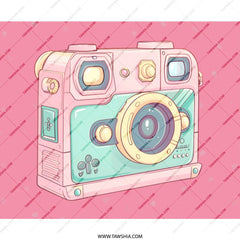 Kawaii Camera Mouse Pad, Pastel Aesthetic Mousepad, Cute Desk Decor, Photographer Gift, Retro Camera Art Mouse Pad, PC Gaming, Office - Tawshia
