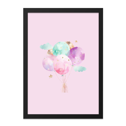 Pastel Balloons Wall Art, Nursery Decor, Watercolor Print, Kids Room Art, Baby Shower Gift, Birthday Party Decor, Whimsical Art - Tawshia