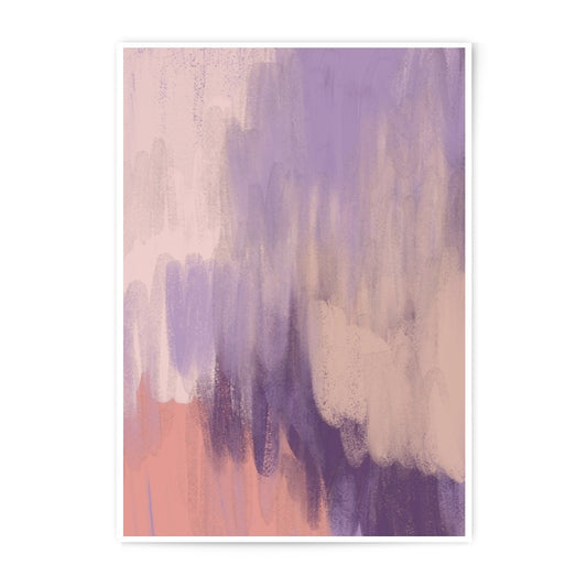 Abstract Painting Photographic Print, Purple Pink Wall Art, Modern Art Print, Brushstroke Texture Art, Home Decor Art Print - Tawshia