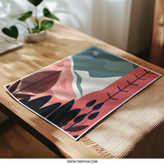 Abstract Landscape Photographic Print, Minimalist Wall Art, Modern Nature Scenery, Geometric Mountains, Botanical Decor, Earth Tones - Tawshia