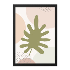 Abstract Monstera Wall Art, Botanical Print, Neutral Decor, Modern Art Print, Tropical Leaf Wall Decor, Boho Art, Framed Art, Wall Decor - Tawshia