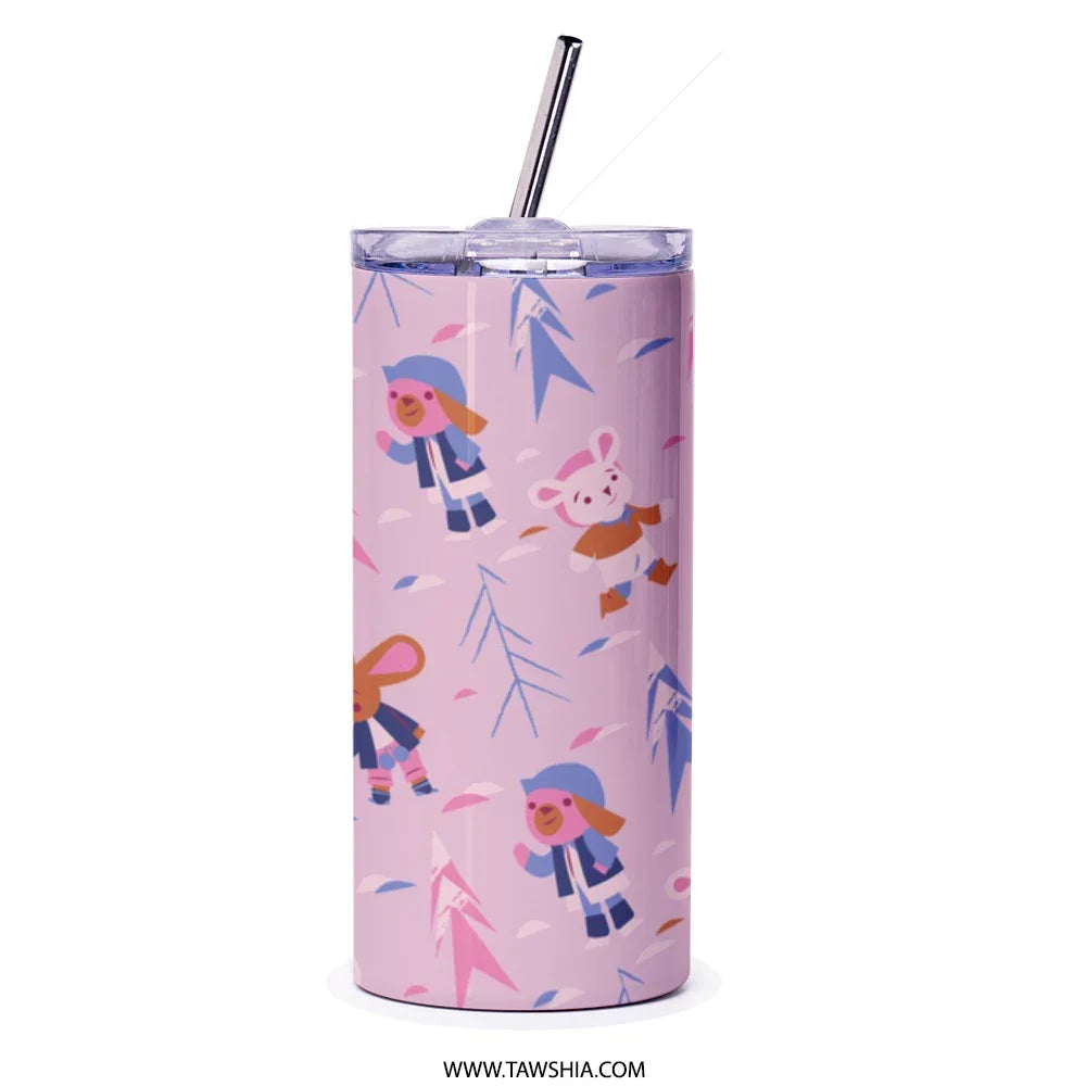 Cute Pink Tumbler with Animal Design Tumbler product