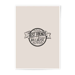 Best Friends Forever Photographic Prints, Funny Quote Decor, Friendship Wall Art, BFF Gift, Modern Home Decor, Minimalist Print - Tawshia